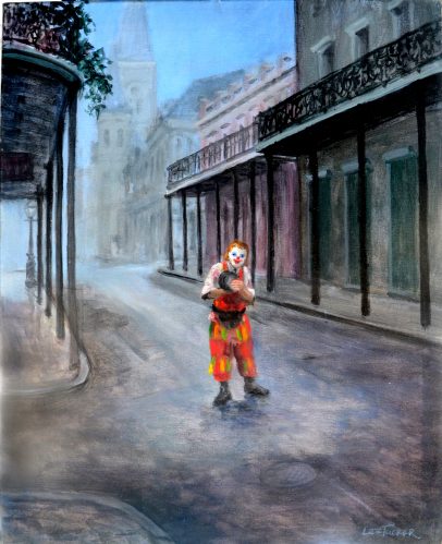 Clown Town<br>SOLD(giclee available) on stretched canvas 24" x 30"