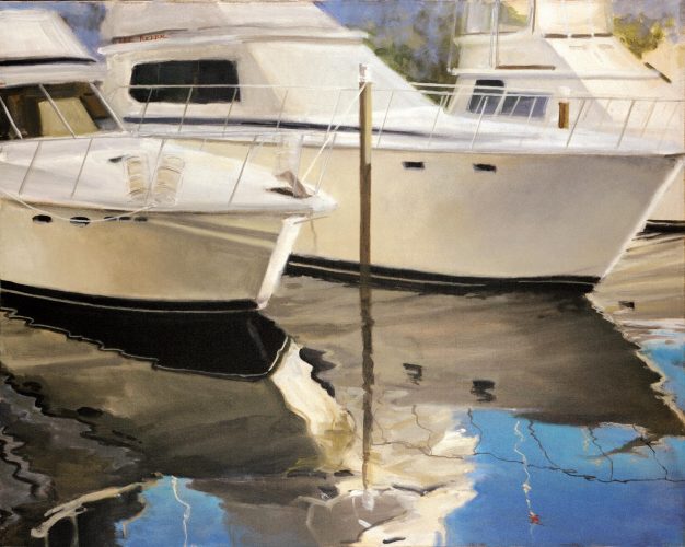 Boats and Reflections<br>original acrylic on stretched canvas, 24"x 30" $2700.00, S/H $45.00
