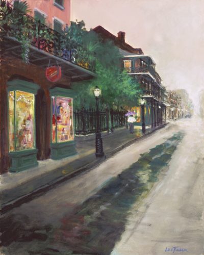 Rue Royal<br>giclee painting hand embellished by the artist on 24" x 30" stretched canvas<br>$650.00, S/H $45.00