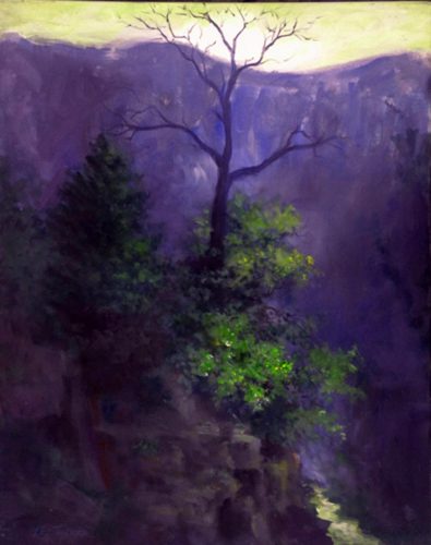 Dead Tree Canyon<br>24" x 30" original acrylic on stretched canvas<br>$985.00, S/H $45.00