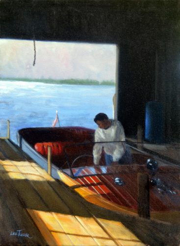 Winn Boat House<br>original acrylic painting,18" x 24" stretched canvas<br>$925.00, S/H $45.00