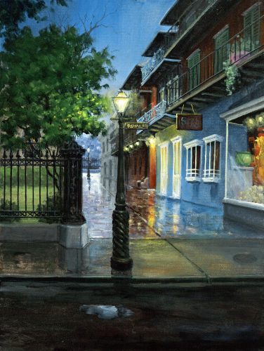 Pirates Alley<br>giclee painting on stretched canvas hand embellished <br>by the artist 18"x 24" $525.00, $45.00 S/H