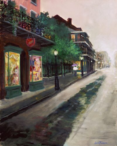 Rue Royal<br>original acrylic painting on 24" x 30" stretched canvas<br>$1850.00, S/H $45.00 stretched canvas<br>$1800.00, S/H $45.00